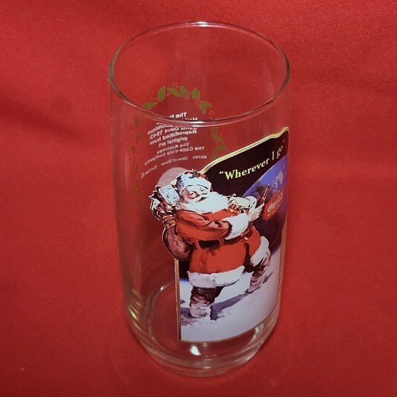 VTG Coca Cola Santa Claus Wherever I Go Drinking Glass - Picture 9 of 11